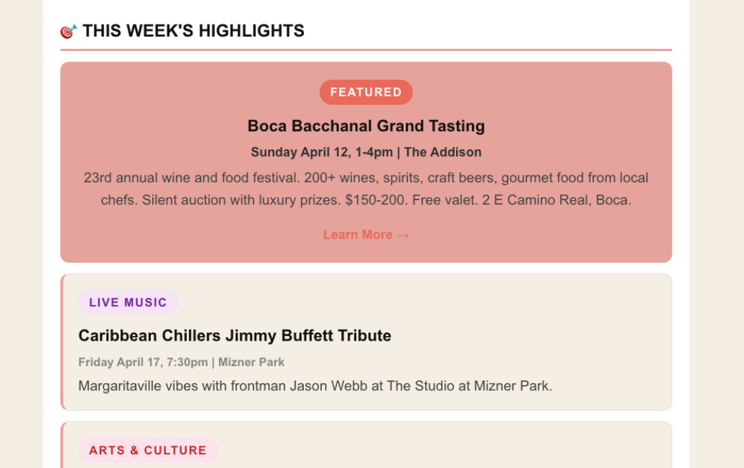 This Week's Highlights